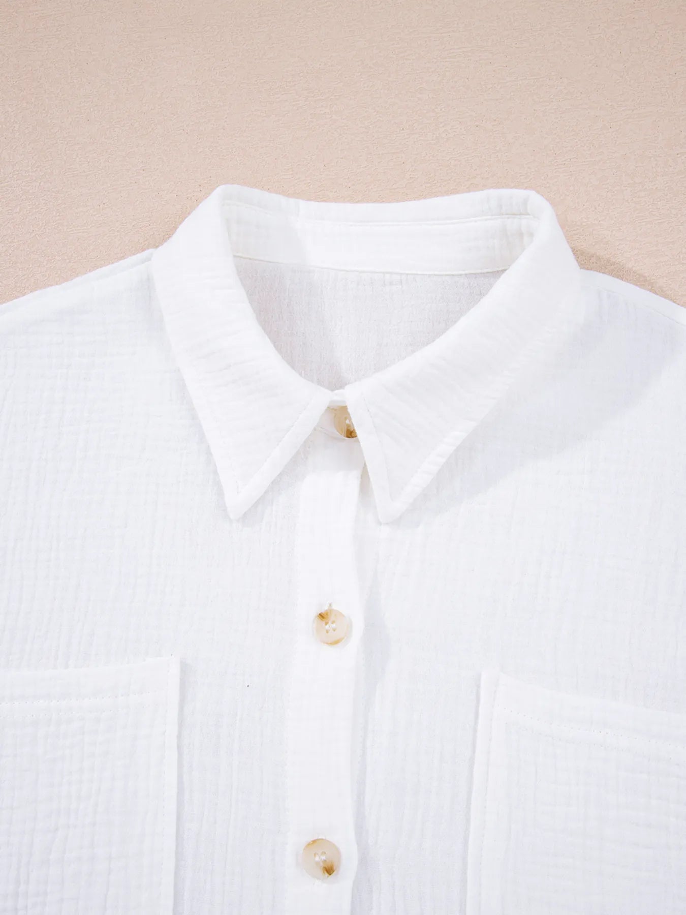 Lace Sleeve Button Down Shirt - Atelievuè