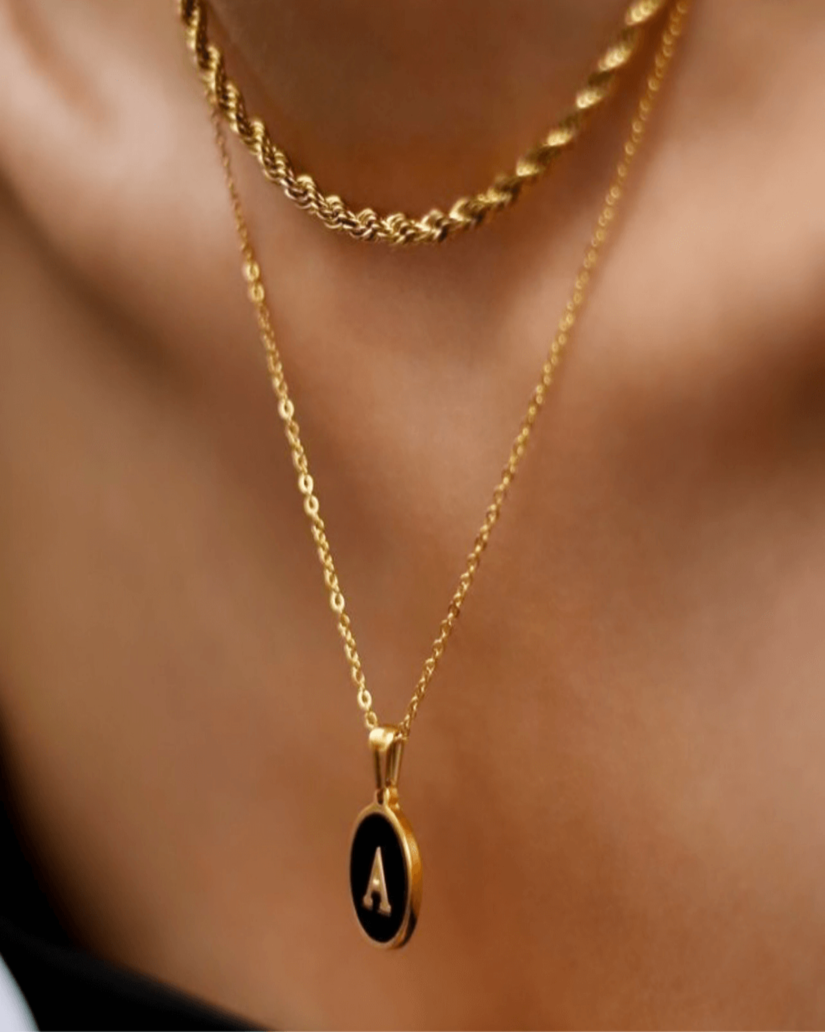 18K Gold Letter Pendant Necklace - Personalized Initial Circle Mason & Madison Co. Jewelry