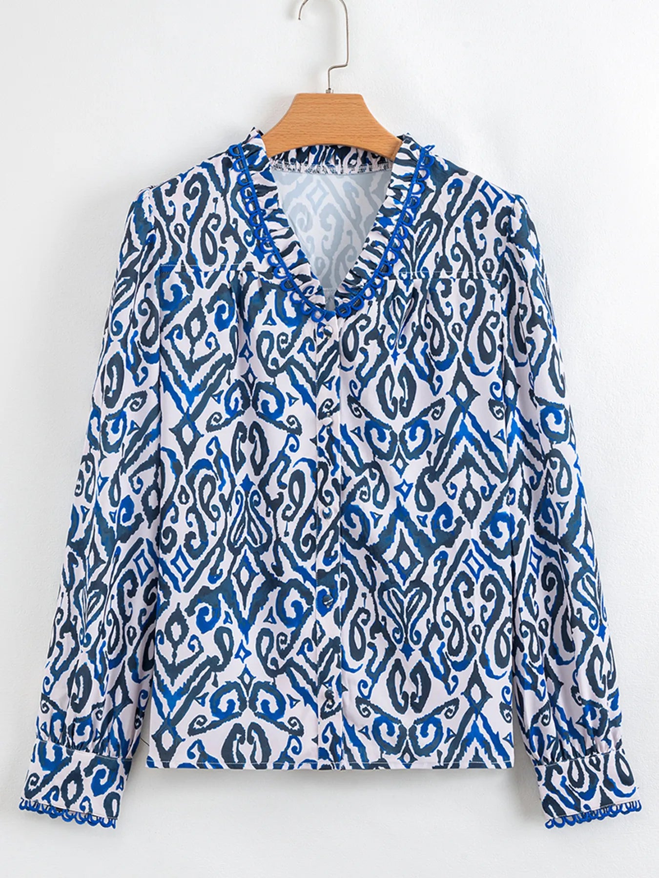 Paisley Print Long Sleeve Blouse - Atelievuè