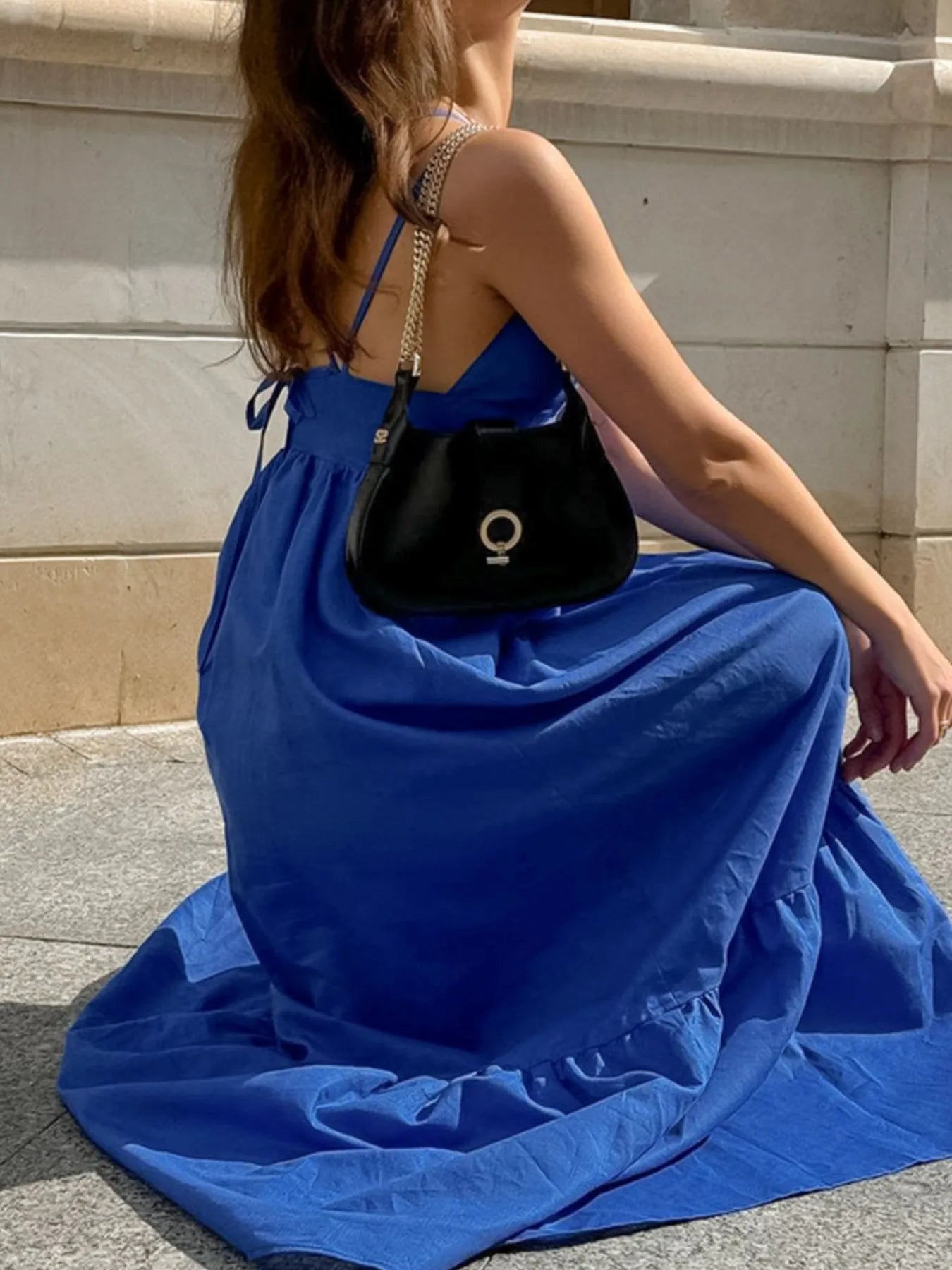 V-Neck Tiered Maxi Cami Dress - Atelievuè