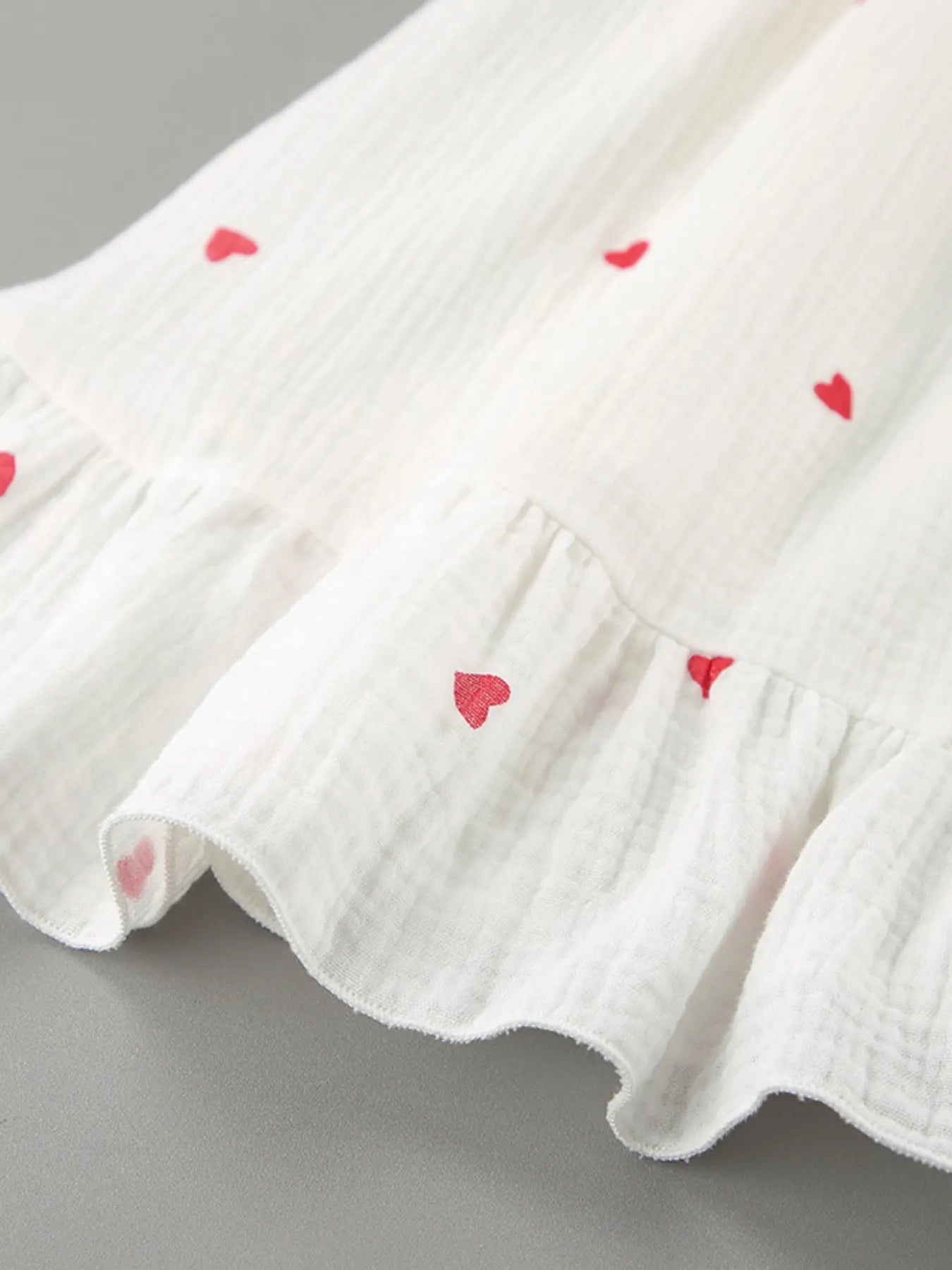 Heart Printed Off-Shoulder Ruffle Mini Dress - Atelievuè
