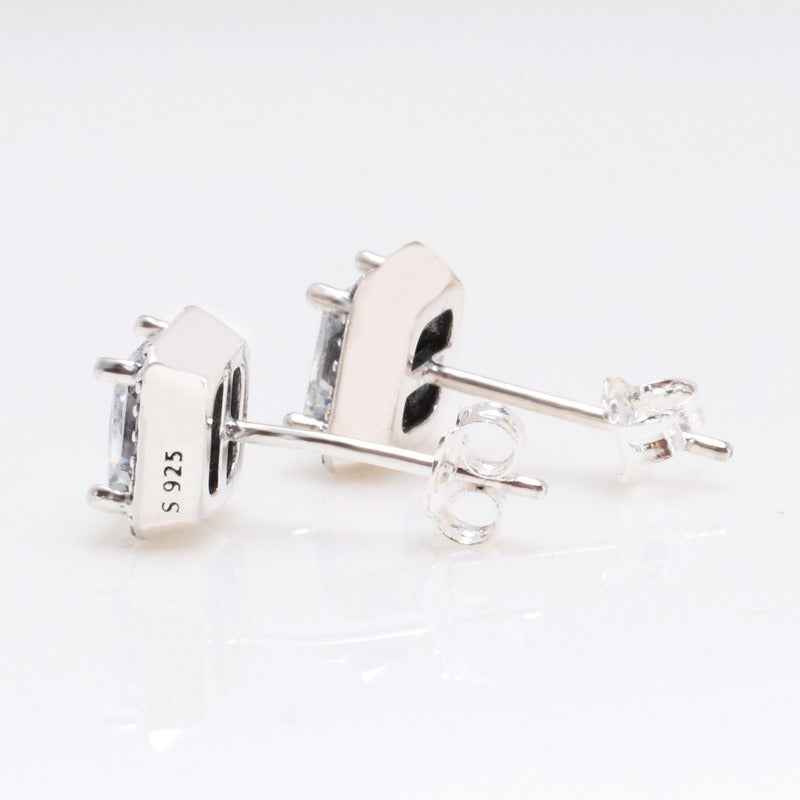 Geometric square diamond design exquisite and noble earrings