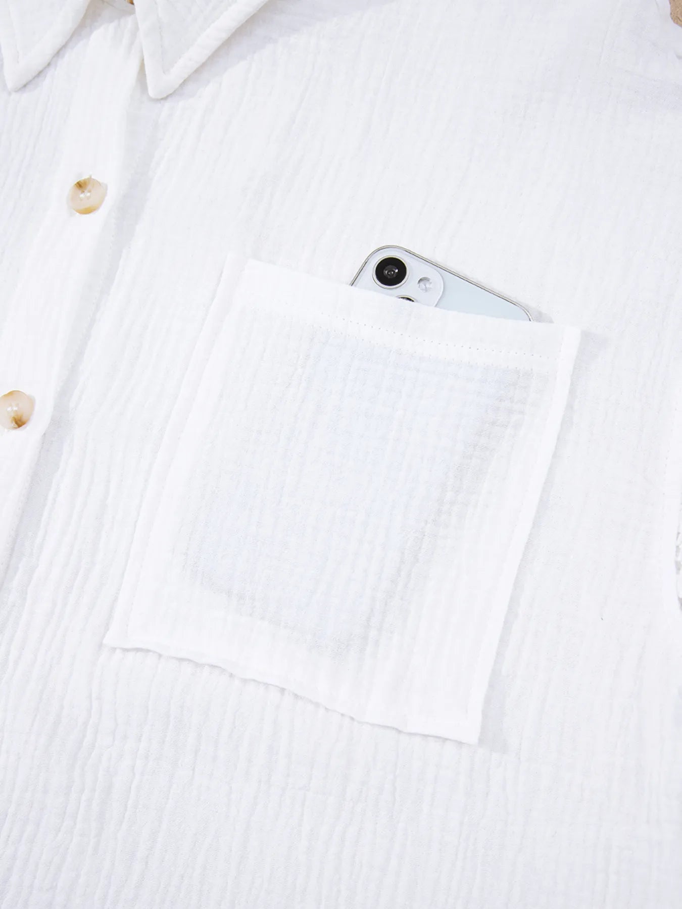 Lace Sleeve Button Down Shirt - Atelievuè