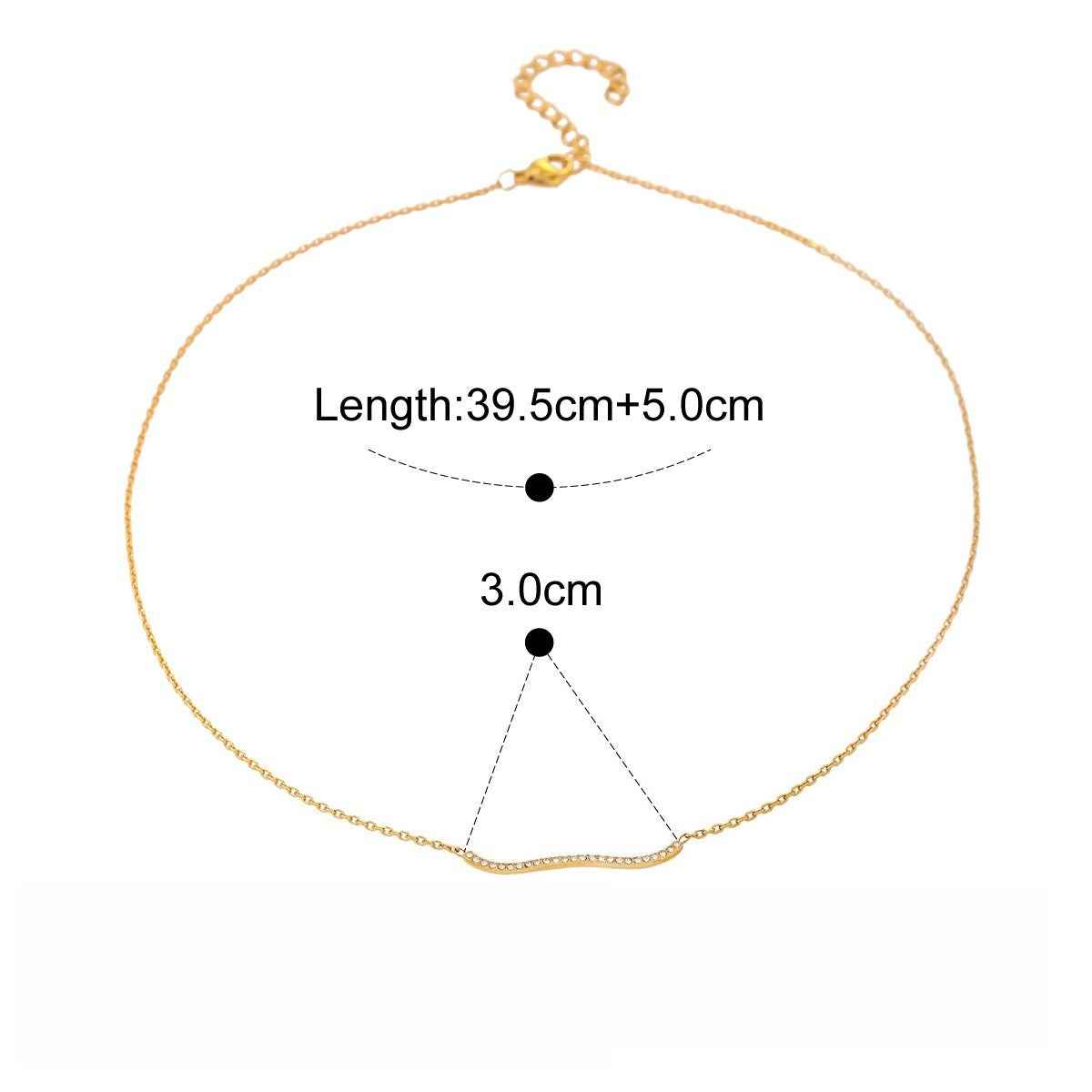 18K gold zircon four-leaf clover necklace