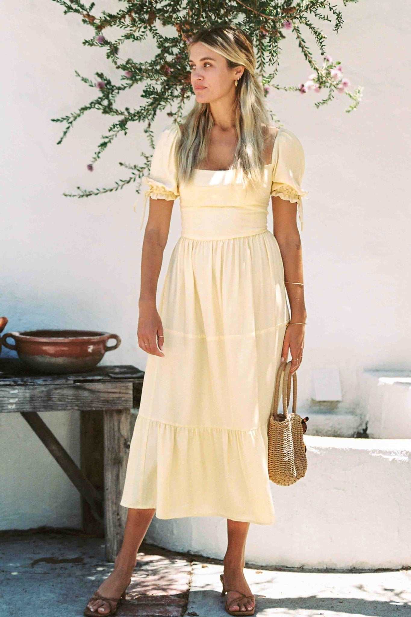 Canyon Dress | Soft Yellow | Silk dress MERRITT CHARLES