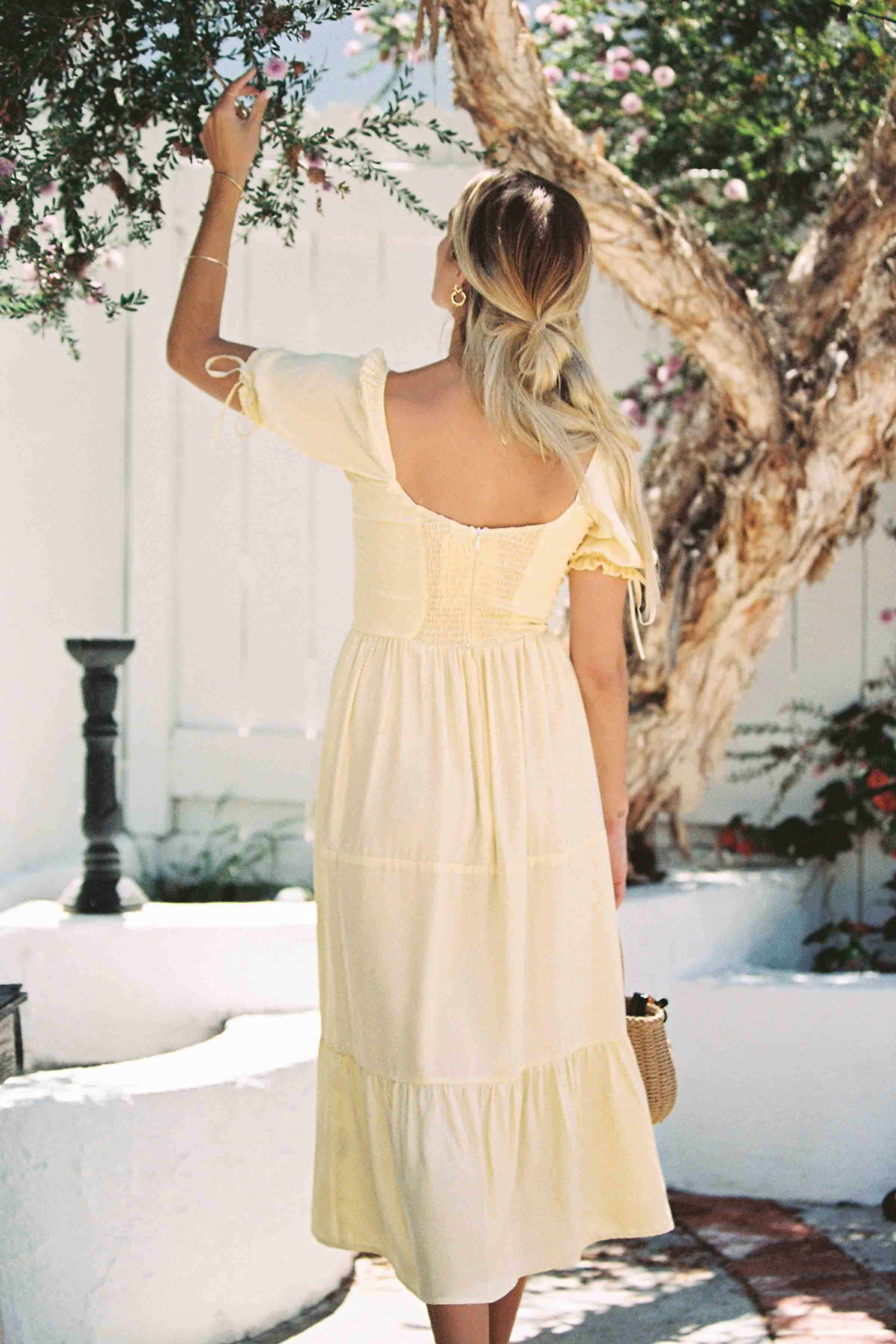 Canyon Dress | Soft Yellow | Silk dress MERRITT CHARLES