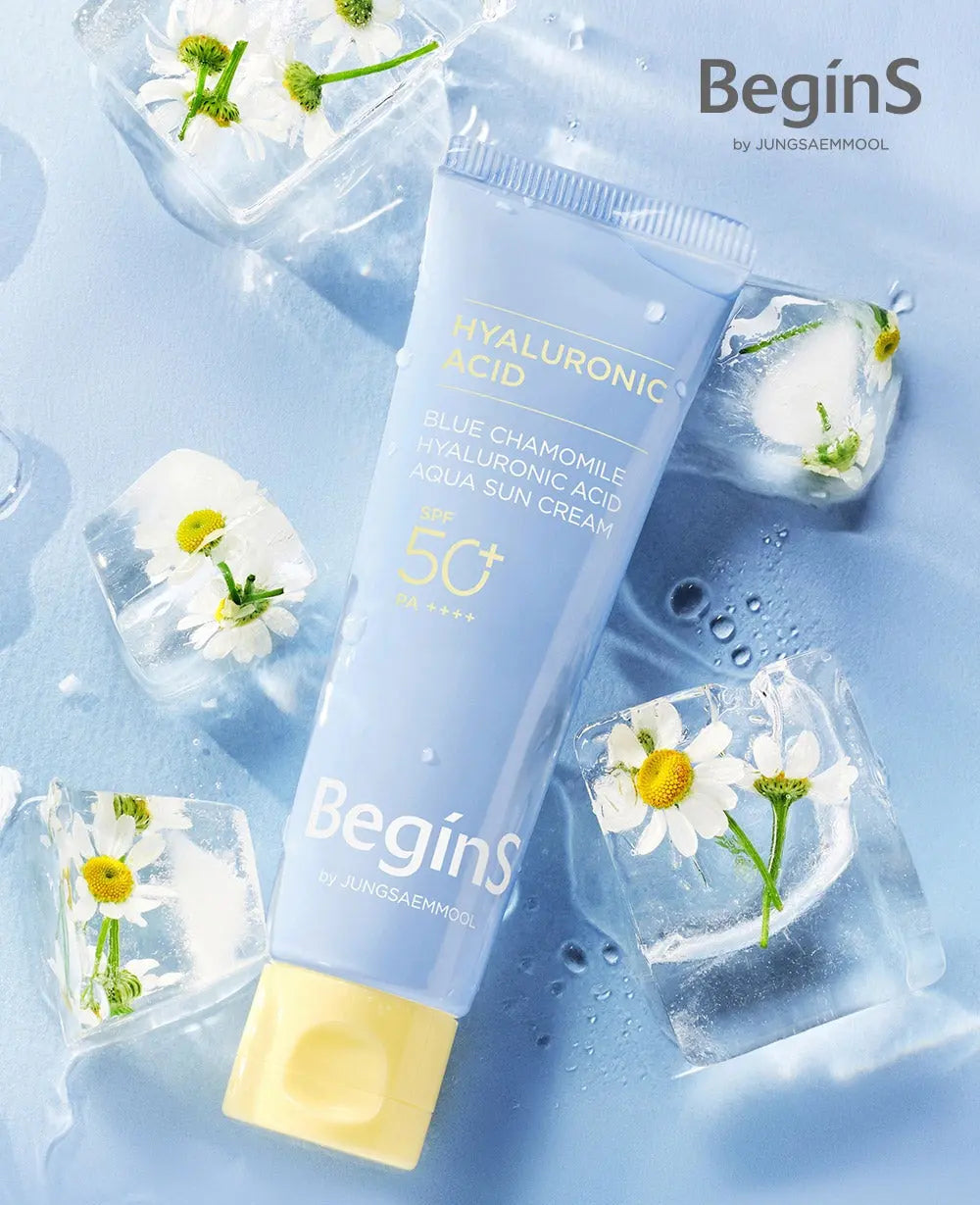 JUNGSAEMMOOL Blue Chamomile Hyaluronic Acid Aqua Sun Cream SPF 50+ PA++++ 50ml - Atelievuè