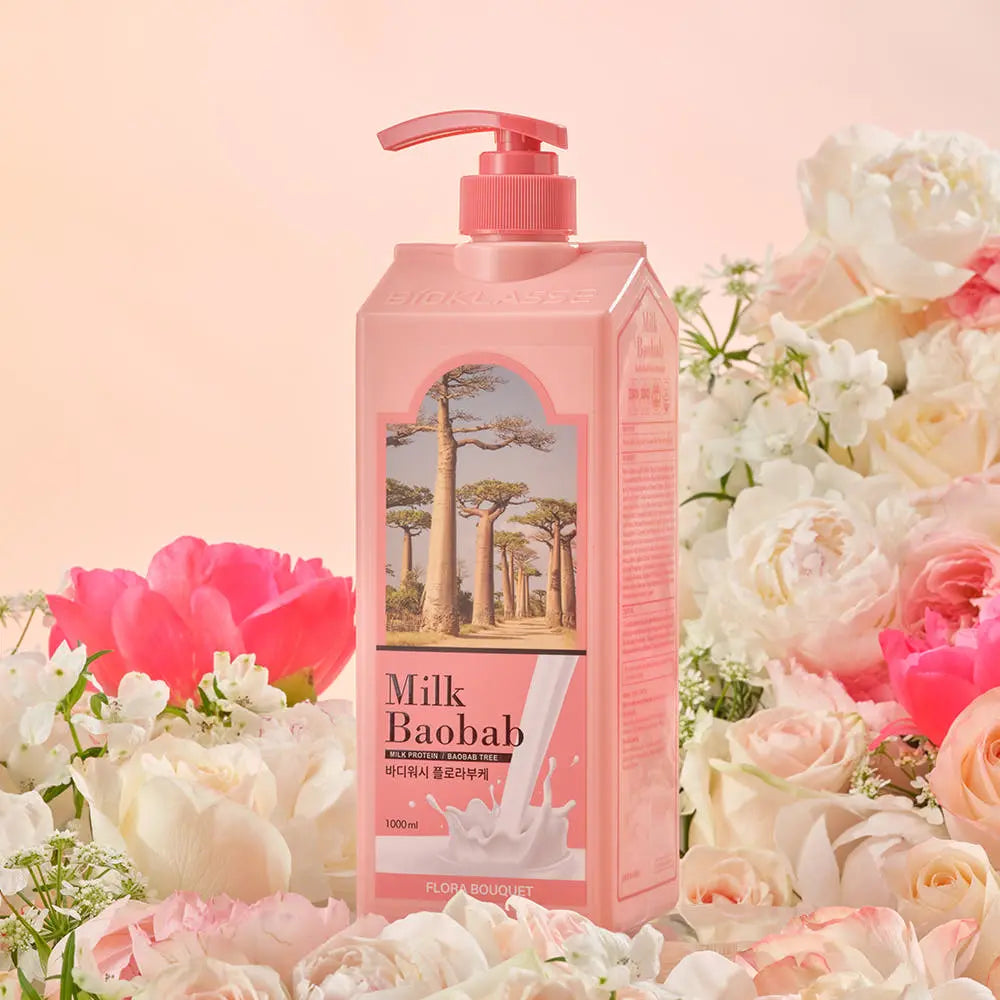 BIOKLASSE MILK BAOBAB Body Wash 1000ml #Flora Bouquet - Atelievuè