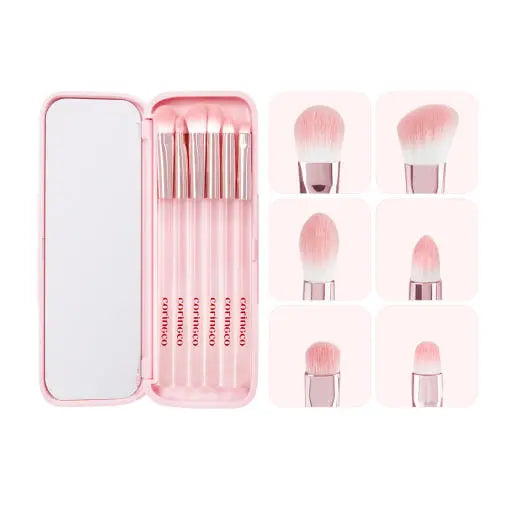 CORINGCO Pink Pocket Eye Brush Set 6P - Atelievuè