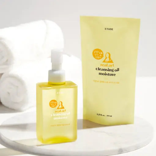ETUDE Real Art Cleansing Oil Moisture & Refill 185ml+185ml - Atelievuè