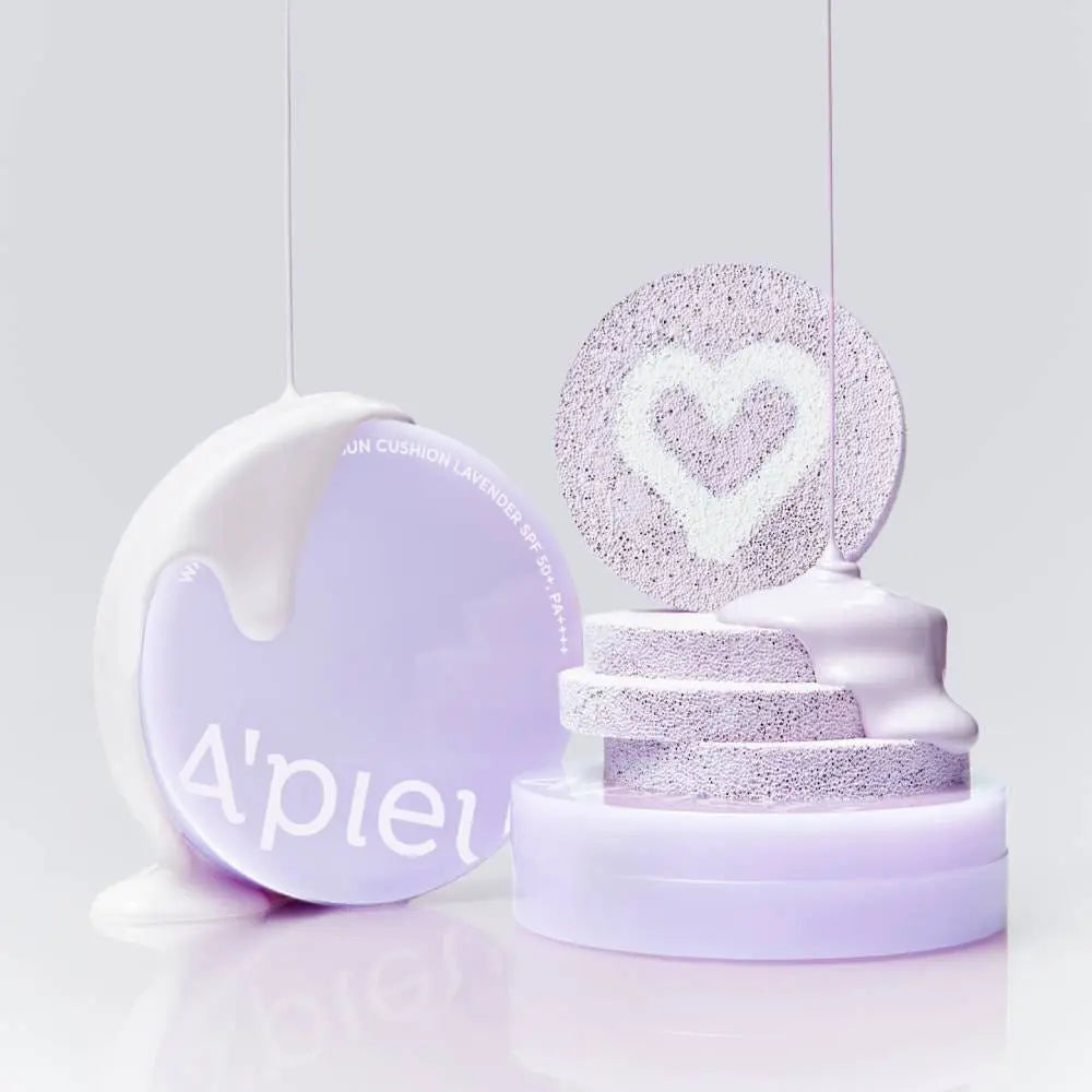 A'pieu Waterlock Tone Up Sun Cushion Lavender SPF50+ PA++++ 15g - Atelievuè