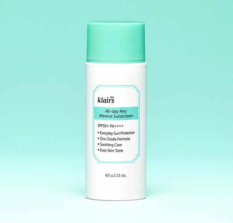 KLAIRS All-day Airy Mineral Sunscreen SPF50+ PA++++ 60g - Atelievuè