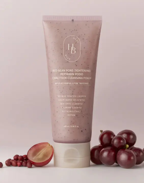 HEVEBLUE Red Bean Pore-Tightening Peptamin Podo Chaltteok Cleansing Foam 100ml - Atelievuè