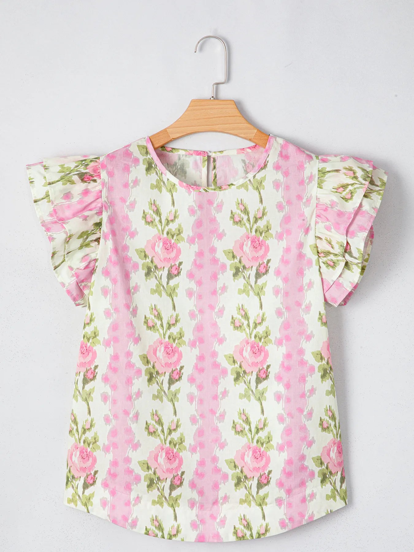 Floral Print Ruffled Sleeve Blouse - Atelievuè