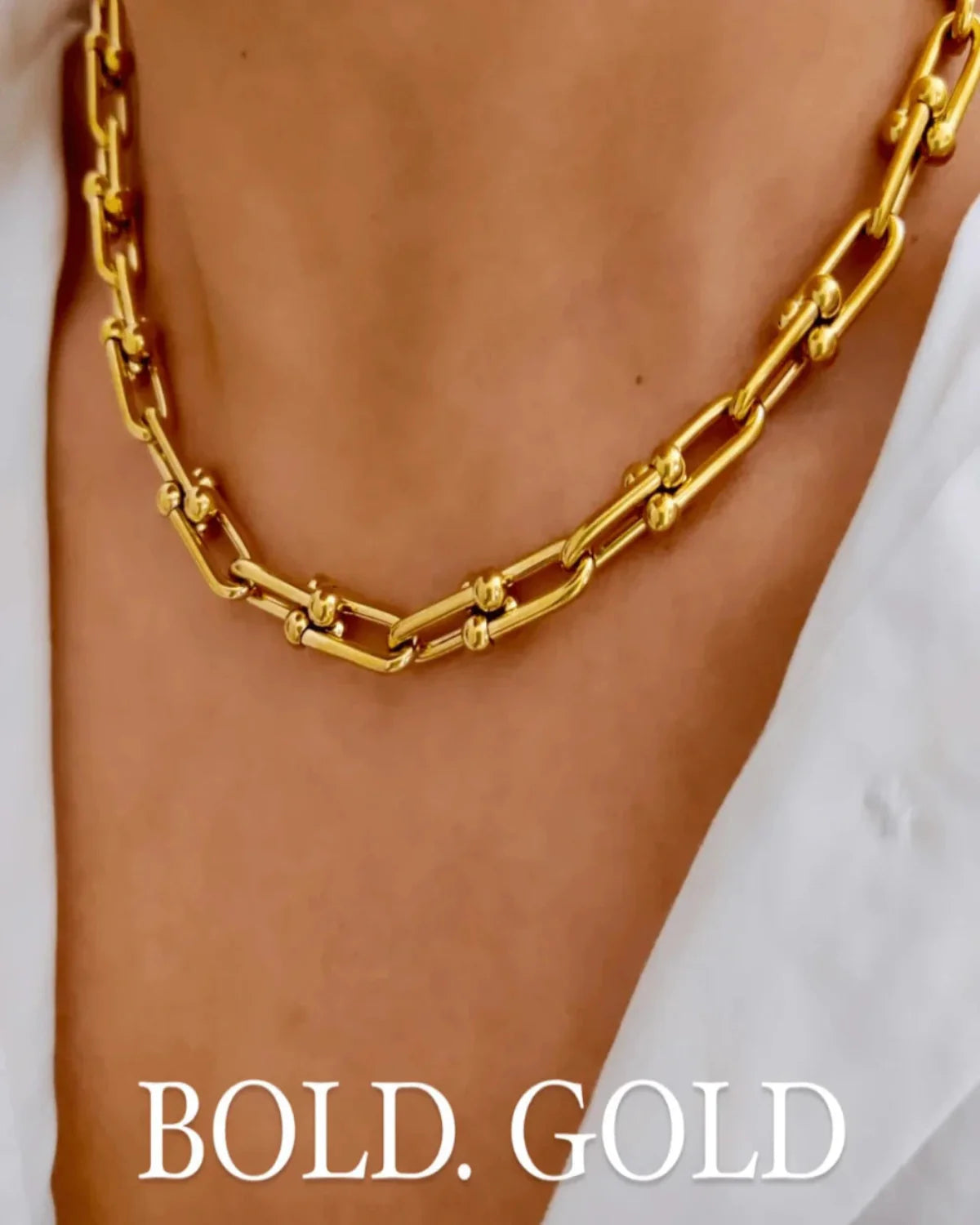 18K Gold Link Chain Necklace Bracelet Bundle Set Mason & Madison Co. Jewelry