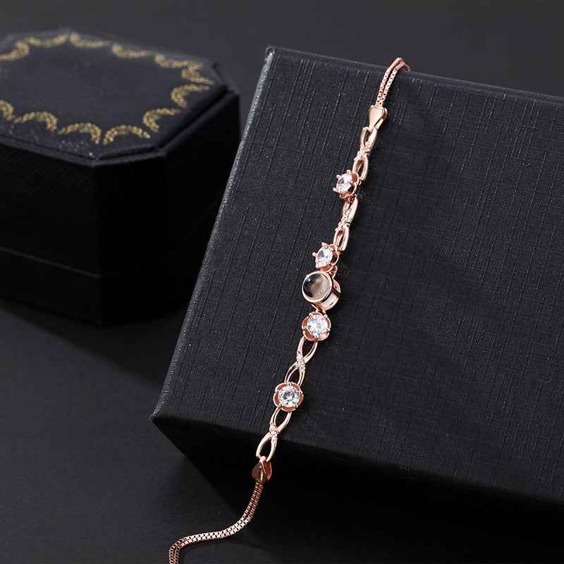 Customized Infinity Symbol Photo Projection Bracelet