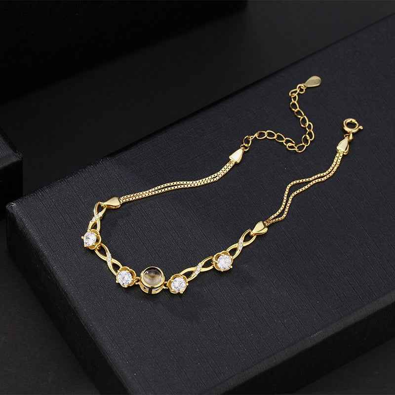 Customized Infinity Symbol Photo Projection Bracelet
