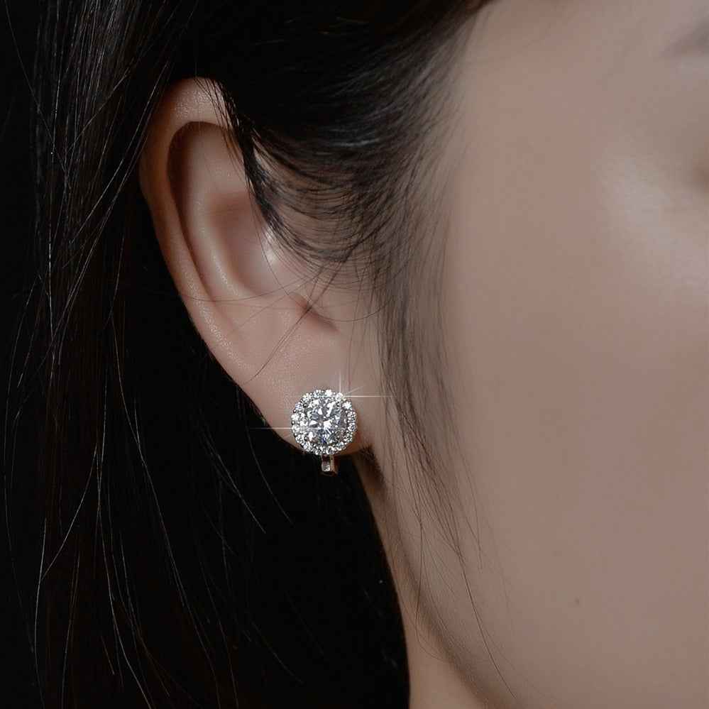 Moissanite D color s925 sterling silver earrings