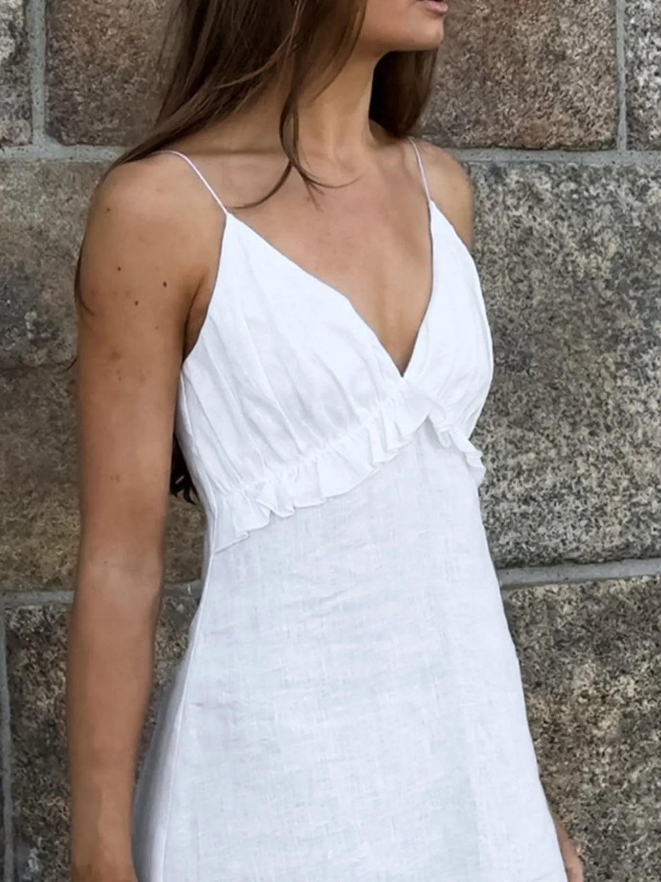 Ruffled V-Neck Maxi Dress - Atelievuè
