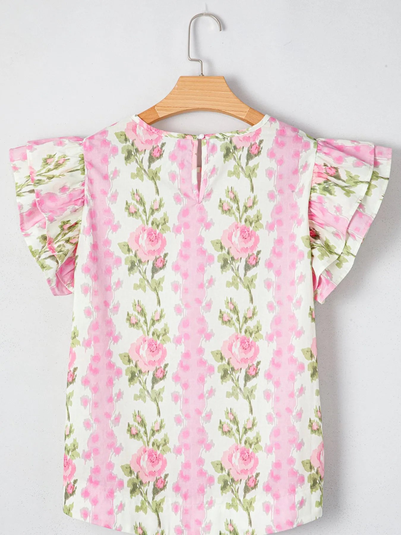 Floral Print Ruffled Sleeve Blouse - Atelievuè