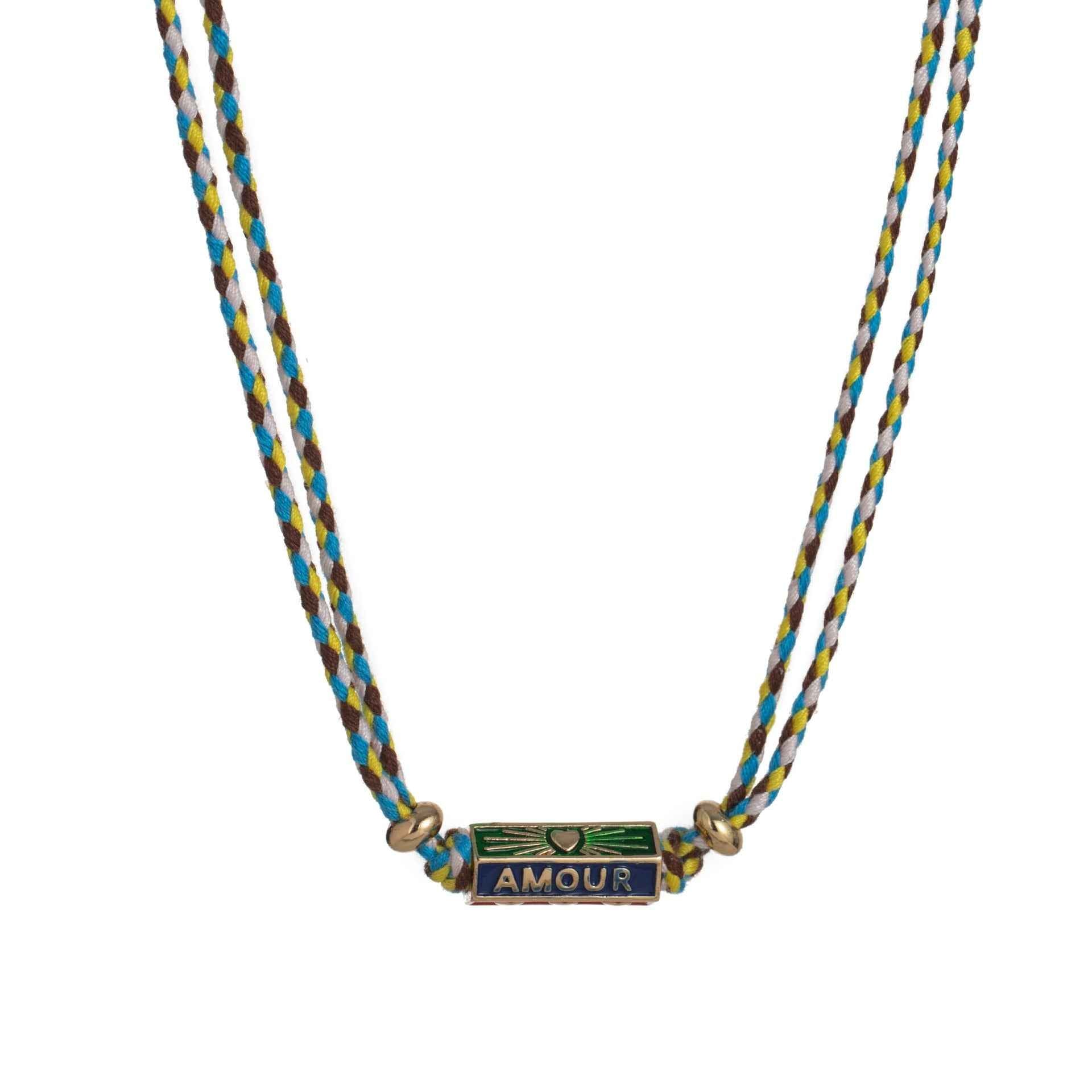 Bohemian style colorful love pendant necklace bracelet