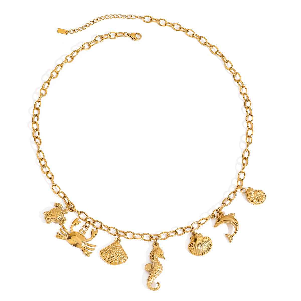 18K gold ocean element design exquisite and noble necklace