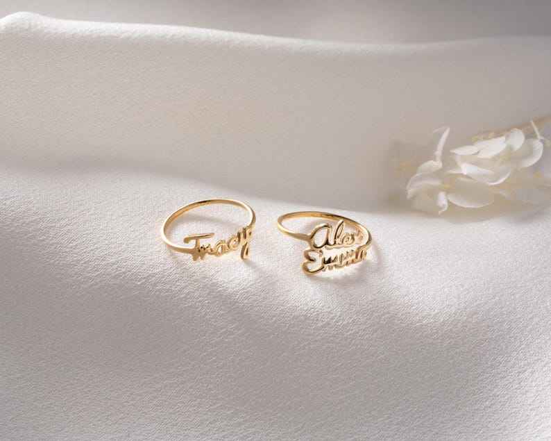 Customized Double Name Open Ring