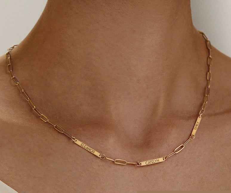Personalized Paper Clip Chain Name Necklace
