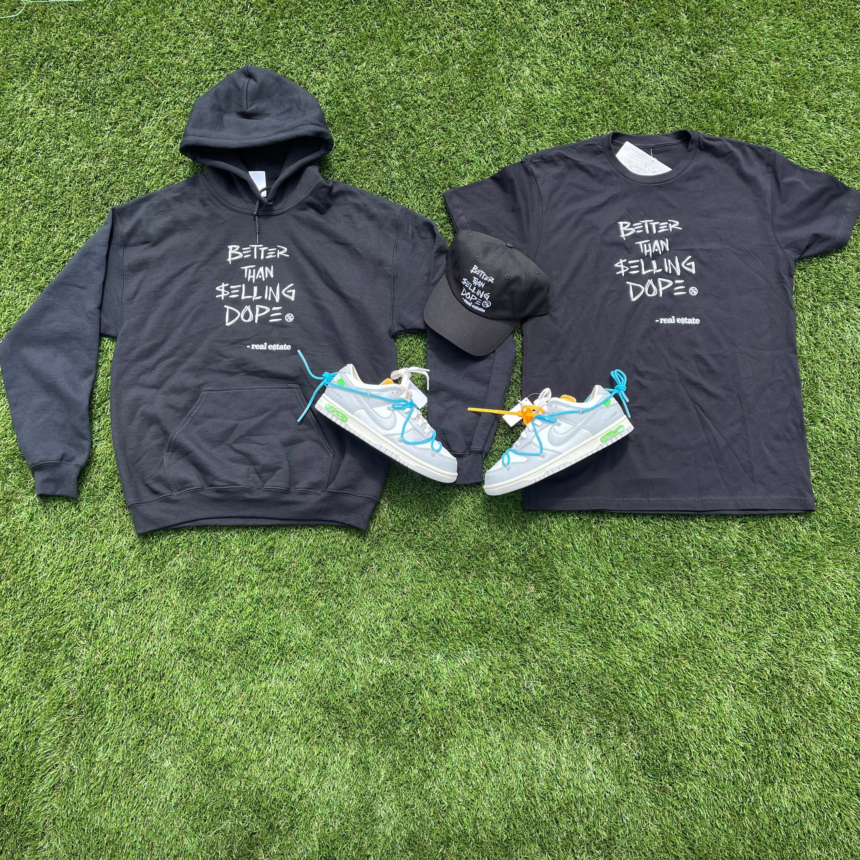 Better Than Selling Dope Tee - Real Estate (Black Tee) Fly Supply Co