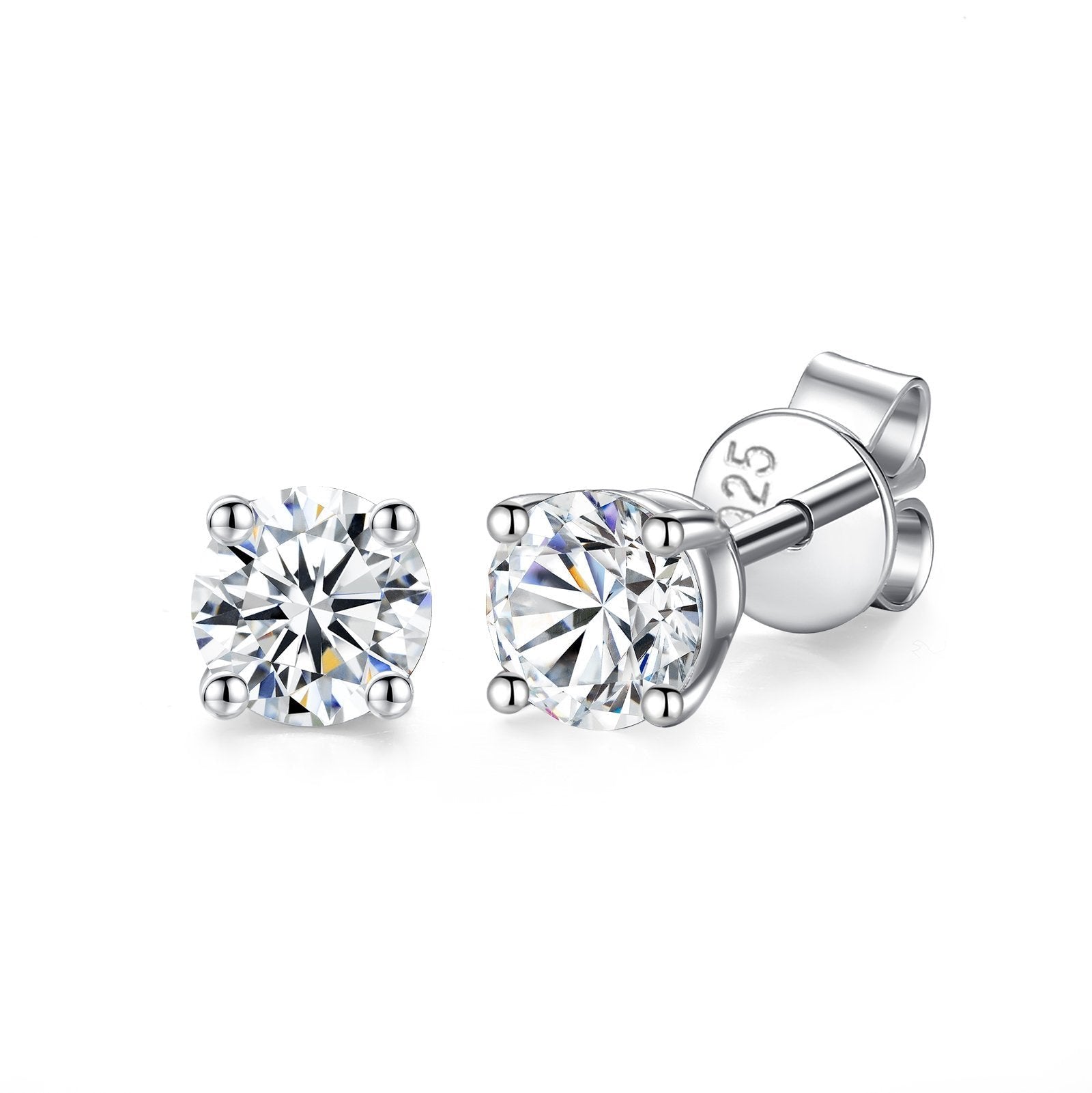18K Gold Plated 925 Sterling Silver Moissanite Stud Earrings GRA-Certified Lavishe Jewelry
