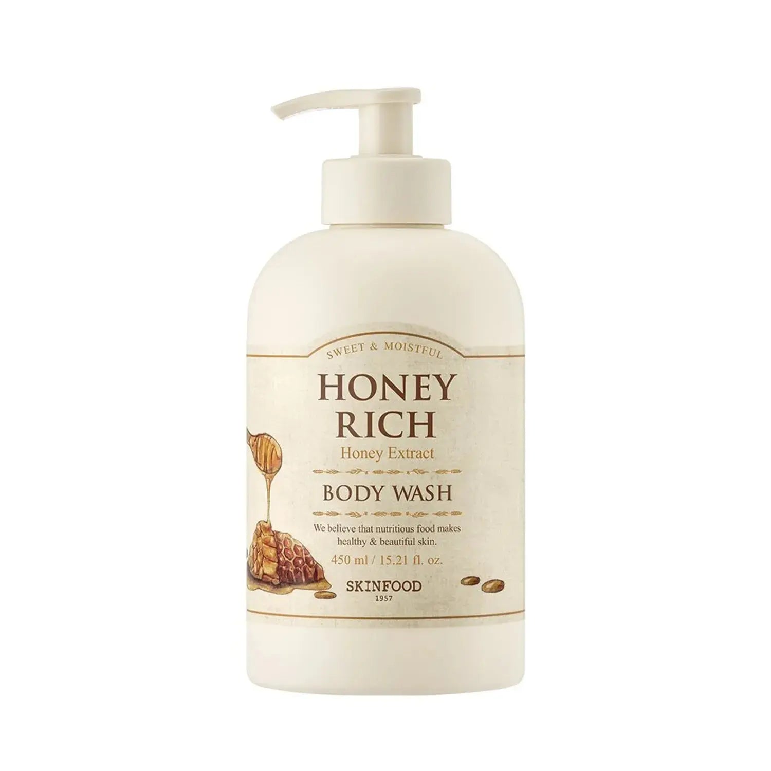 SKINFOOD Honey Rich Body Wash 450ml - Atelievuè