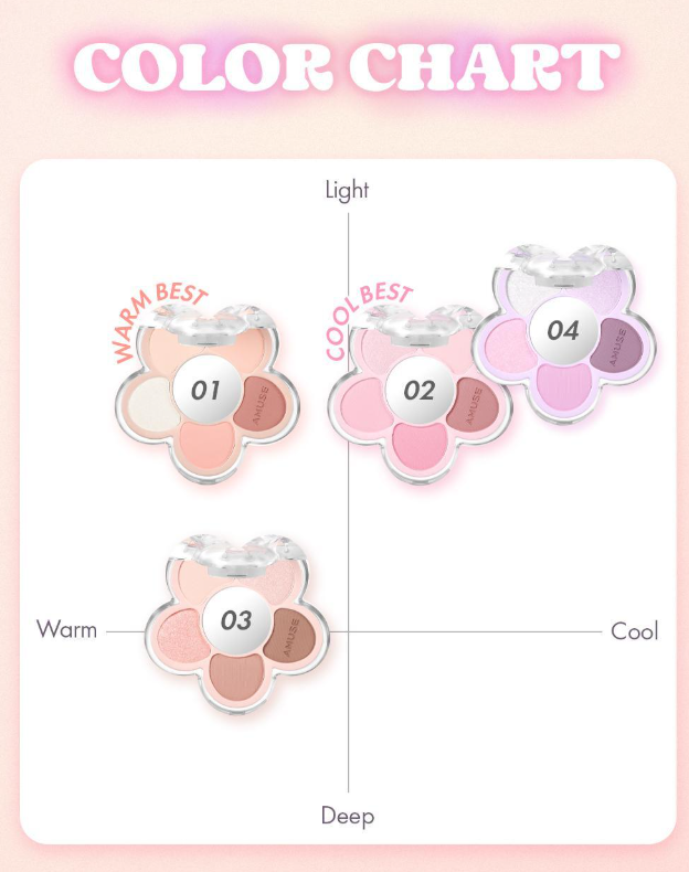 AMUSE Flora Eye Palette 4.5g (4 Colors) - Atelievuè