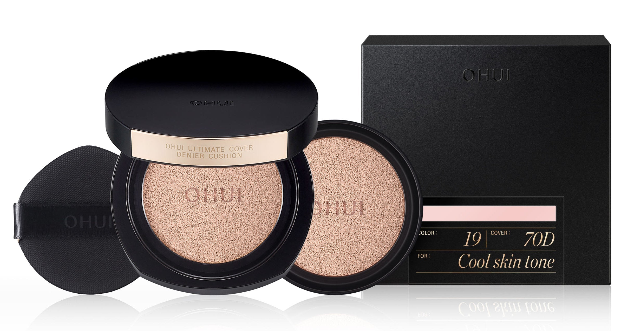 O HUI Ultimate Cover Denier Cushion SPF50+ PA+++ Set 13g+13g(refill) (9colors) - Atelievuè