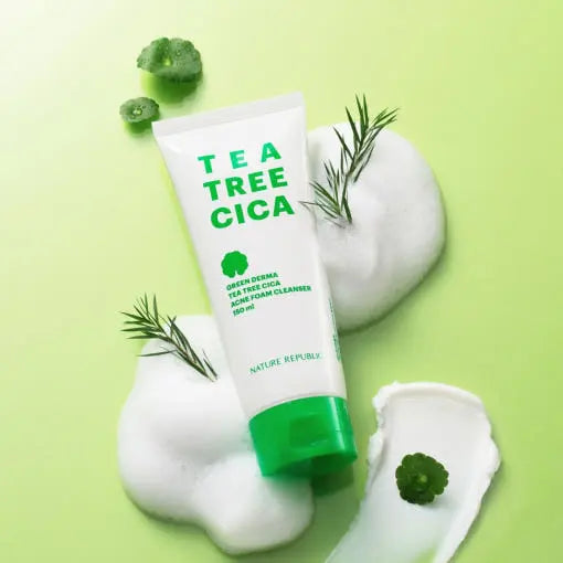 [NATURE REPUBLIC] Green Derma Tea Tree Cica Acne Foam Cleanser 150ml - Atelievuè