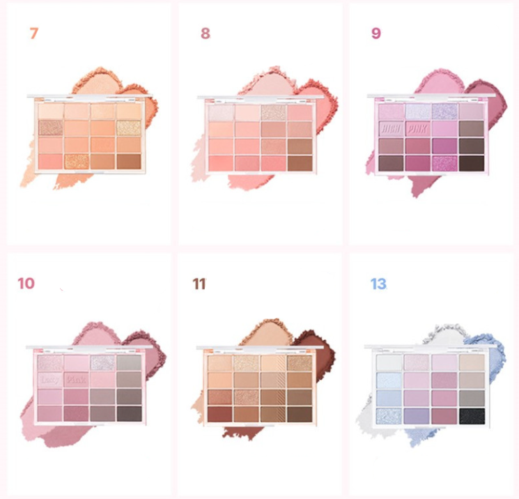 WAKEMAKE Soft Blurring Eye Palette 14g (17colors) - Atelievuè