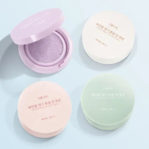 Shingmulnara White Rice Bright Tone Up Sun Cushion SPF50+ PA++++ 15g+15g(Refill) (4colors) - Atelievuè