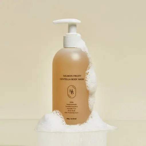 HEVEBLUE Salmon Fruity Centella Body Wash 300g - Atelievuè