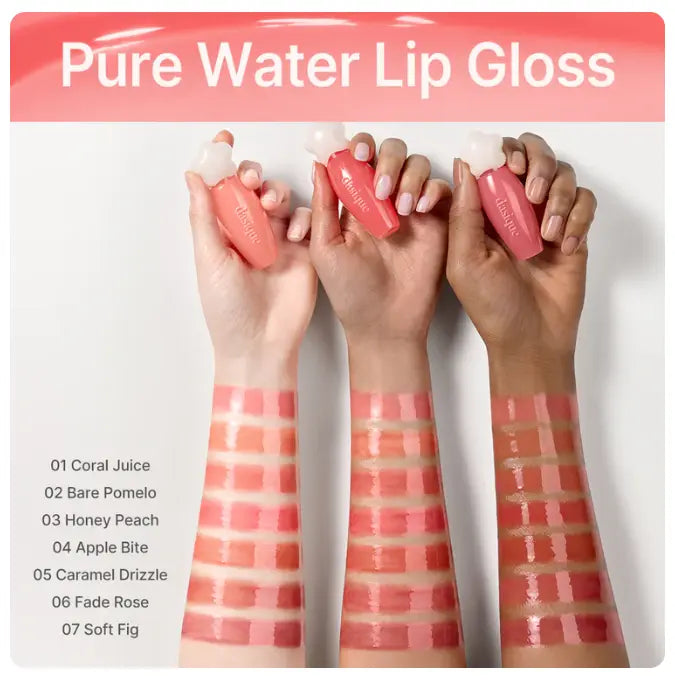 dasique Pure Water Lip Gloss 2.6g (14colors) - Atelievuè