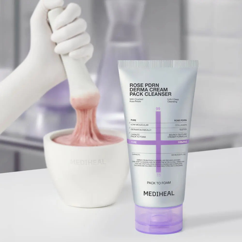 MEDIHEAL Rose PDRN Derma Cream Pack Cleanser 50ml - Atelievuè