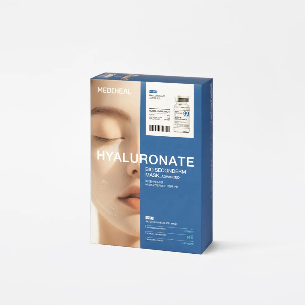 MEDIHEAL Hyaluronate Bio Seconderm Mask Deep Moisturizing (Ampoule 4ml + Mask 23ml) X 10ea - Atelievuè