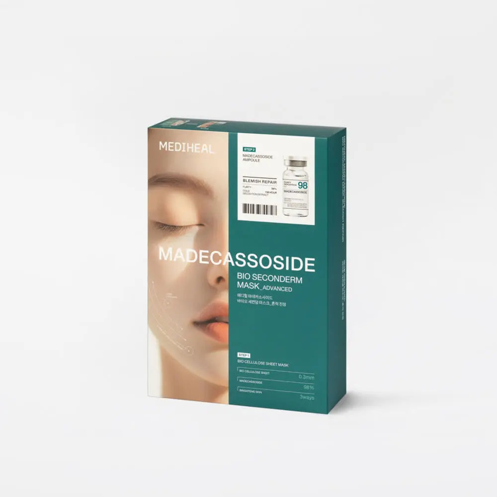 MEDIHEAL Madecassoside Bio Seconderm Mask Blemish Soothing (Ampoule 4ml + Mask 23ml) X 10ea - Atelievuè